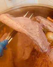 Load image into Gallery viewer, Tender and soft cooked Salt Beef ready for slicing and making Salt Beef Bagels & Sandwiches