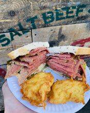 Load image into Gallery viewer, Classic salt beef on rye bread.
